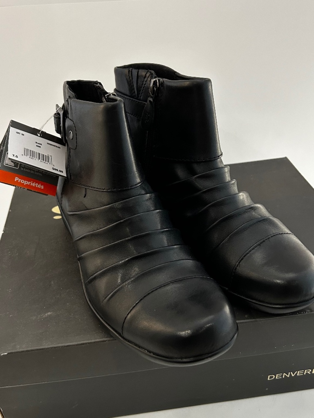 Denver Hayes "Missy" Quad Comfort Ankle Boots – Black – Size 7.5 – NIB